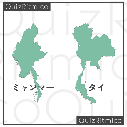タイとミャンマーのシルエット