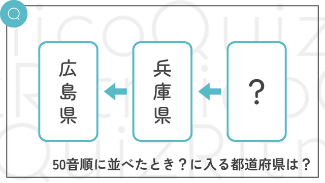都道府県名を50音順に並べると？？-兵庫県-広島県
