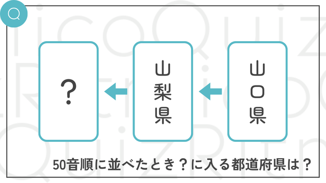 都道府県名を50音順に並べると？山口県-山梨県-？